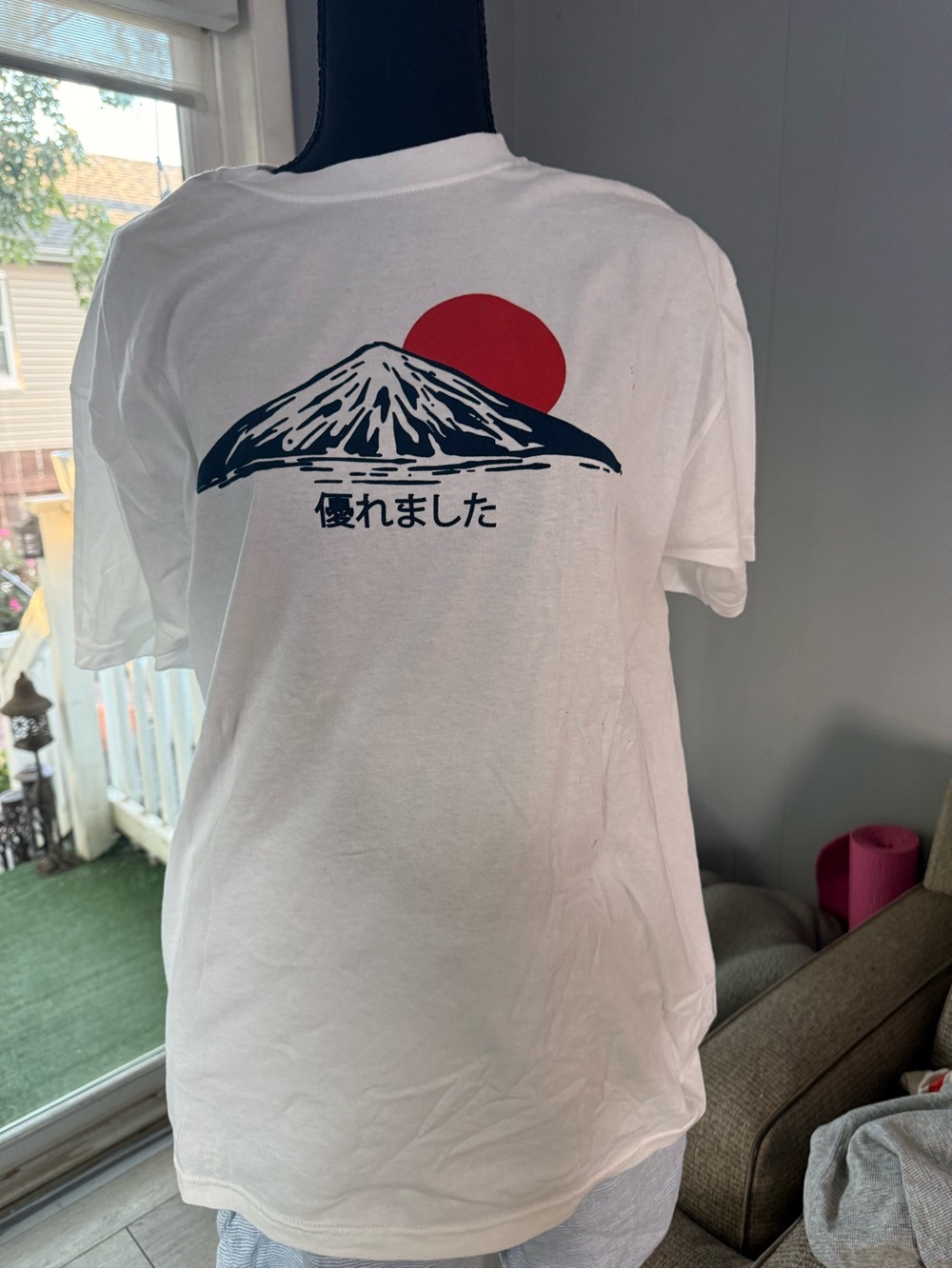White Mountain Graphic Tee with Red Sun